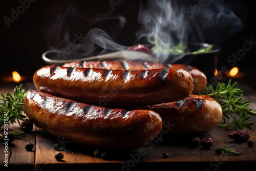 Grilled sausages generative AI