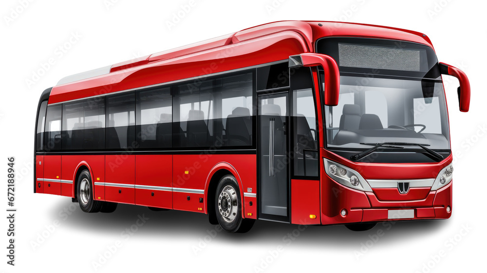 White red tour bus isolated on transparent background White red tour bus isolated on transparent background