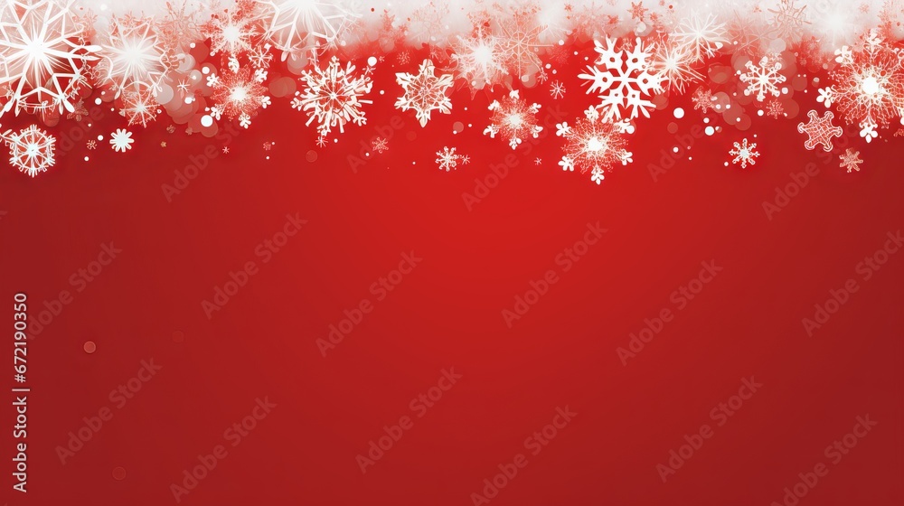 Red Christmas banner with snowflakes with copy space: a festive and elegant vector illustration for greeting cards, posters, and websites Red Christmas banner with snowflakes with copy space: a festive and elegant vector illustration for greeting cards, posters, and websites