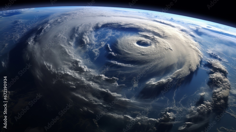 Fototapeta premium Satellite view of a tropical cyclone.