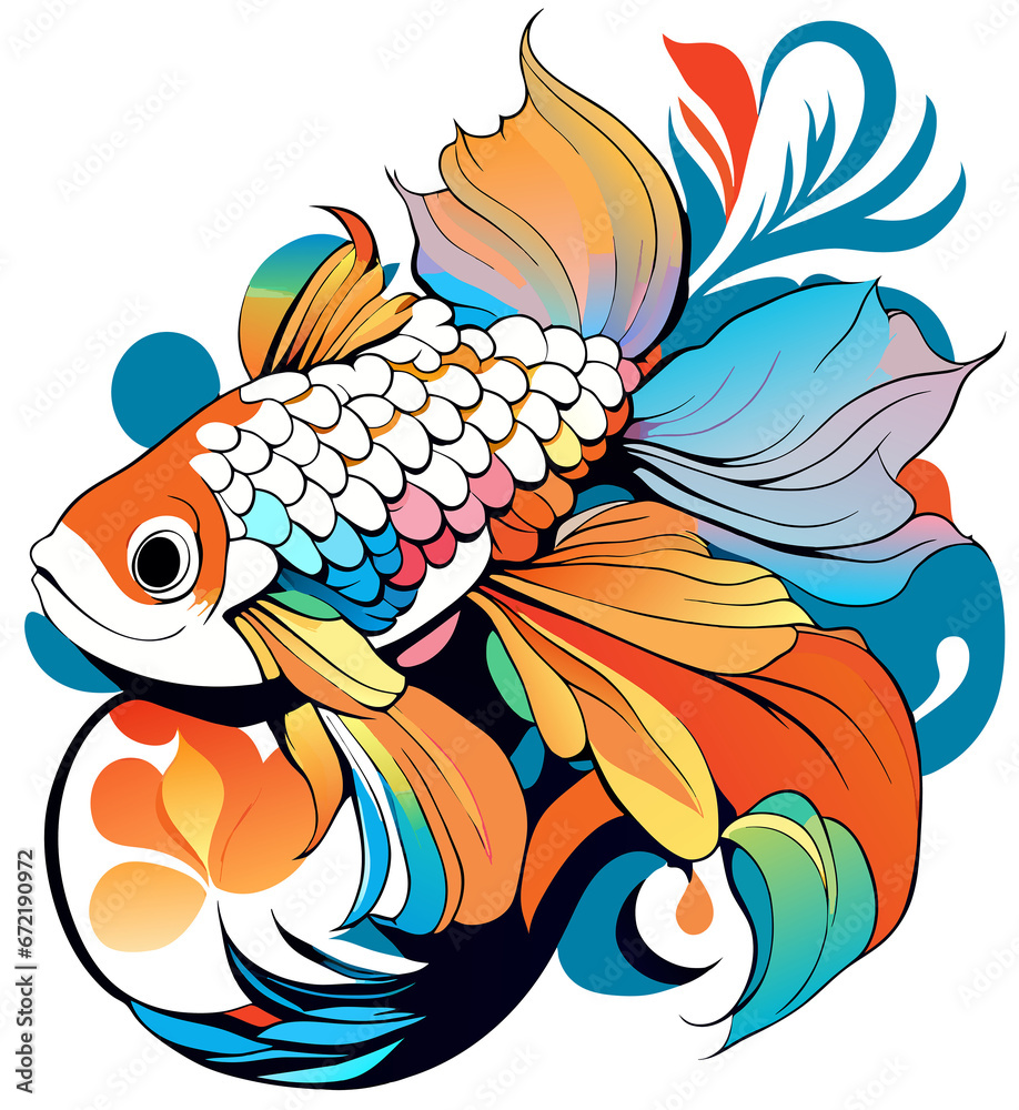 Naklejka premium illustration of a fish