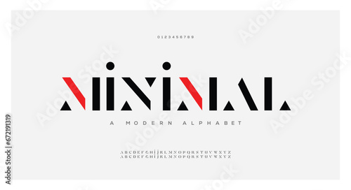 Modern abstract digital alphabet colorful font minimal technology typography creative urban. vector illustration photo