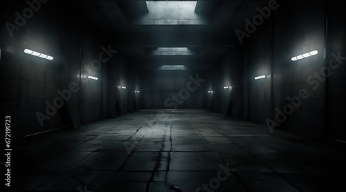 spooky dark corridor, generative AI. 