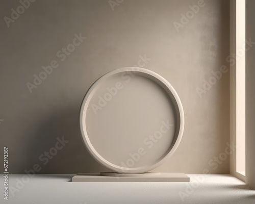 Minimalistic empty abstract beige background for Product Display  ai generative