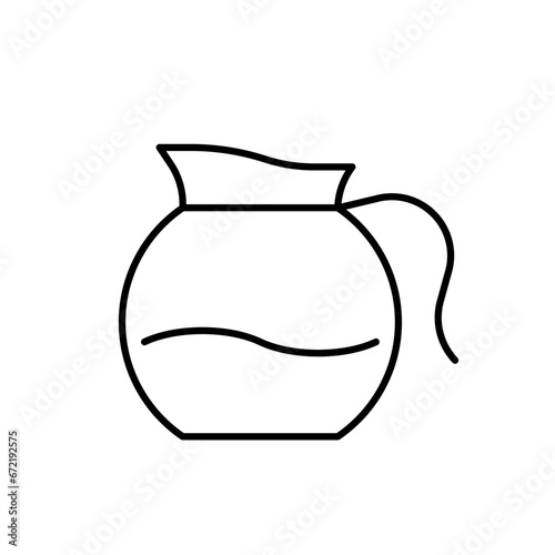 Coffee pot line icon on white. Editable stroke