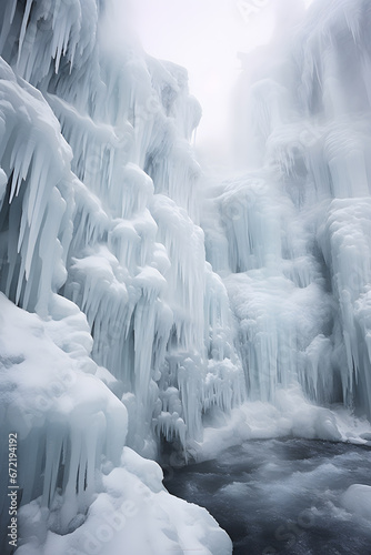 Ice formations in Lake Baikal in winter, Siberia, Russia ai generated art