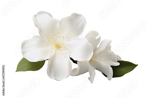 The Delicate Allure of a Lone Jasmine Blossom Isolated On Transparent Background.