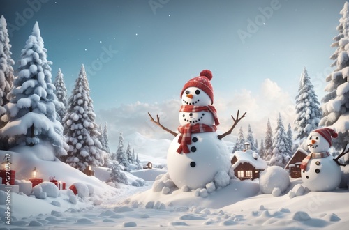 snowman on the snow © mudasir