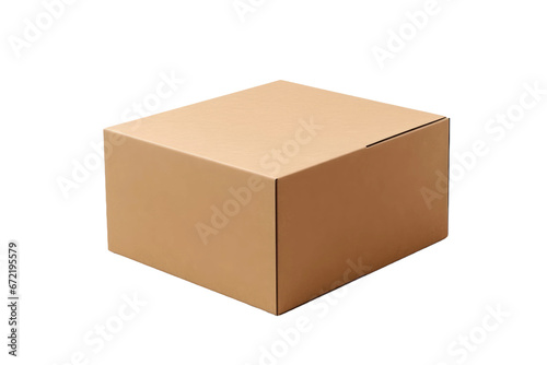 Design Your Box Square Cardboard Packaging Isolated On Transparent Background.