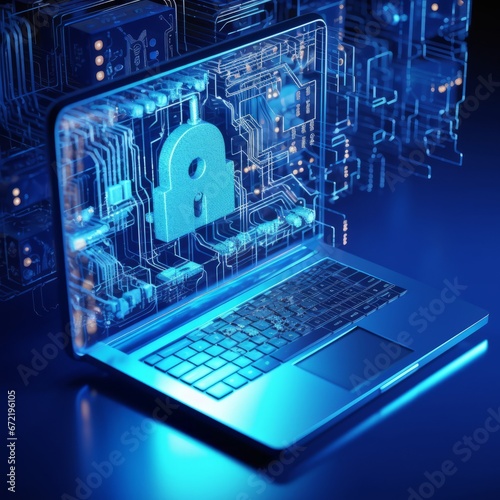 Cyber Security, notebook, keypad, hands typing, lock, data protection. Cyber security concept, lock symbol, data protection and secured internet access, cybersecurity, Privacy safety concept