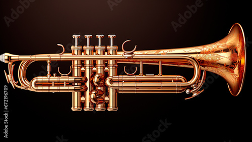  a classic trumpet isolated on white background