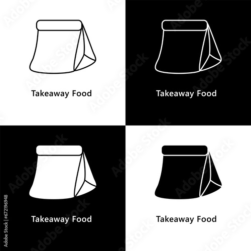 Food Package. takeaway food Icon Logo illustration