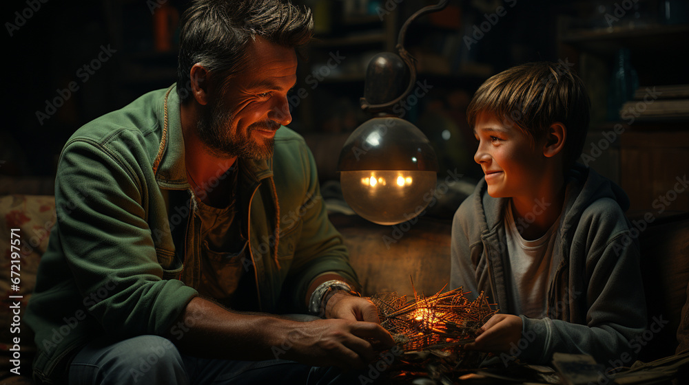 Father and son. Father and son.