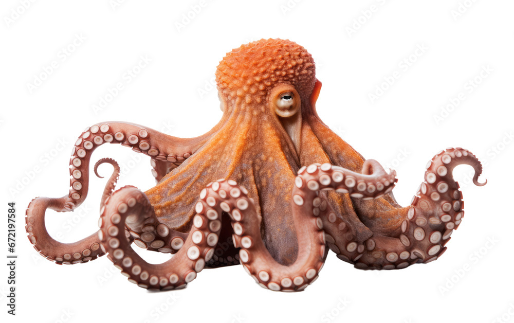 Fototapeta premium Pulpo en fondo transparente.