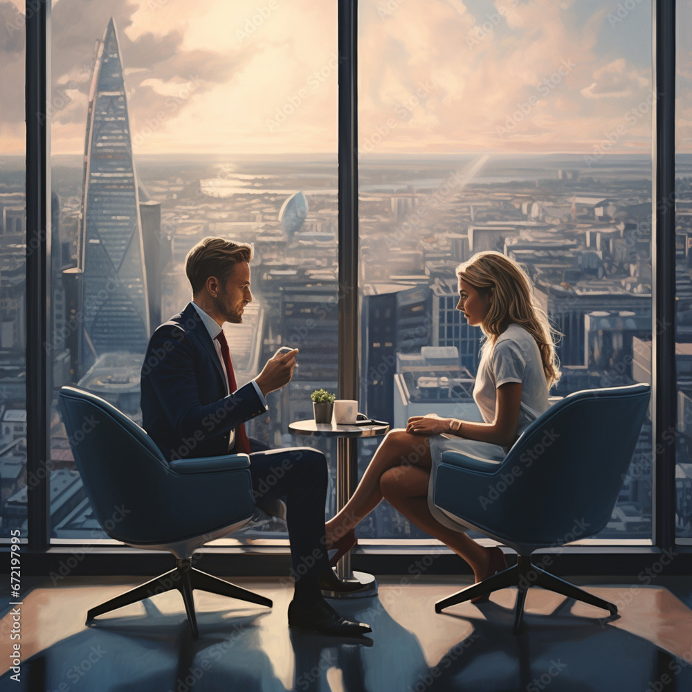 custom made wallpaper toronto digitalJob interview in an office.