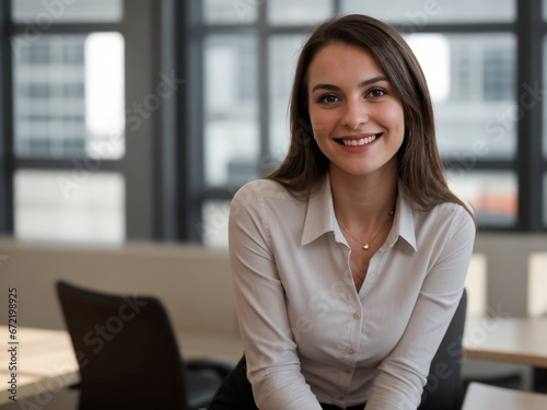 Free Download A young businesswoman is interviewing for a job with copy space. Fresh graduate and First jobber concept. - GFXLoad