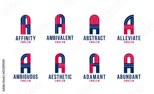 Letter a logo elements set,...