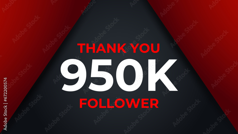Vektorová grafika „Thank you 950K followers congratulation template ...