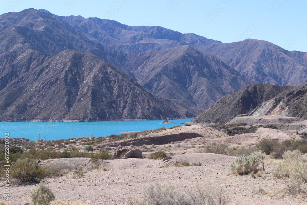 View of the Potrerillos Dam, Mendoza, Argentina