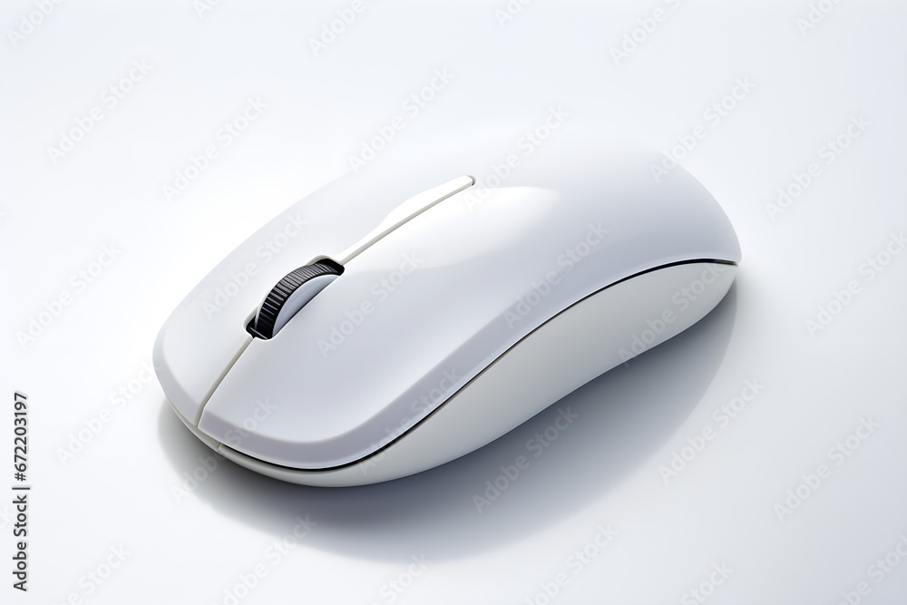 White computer mouse, isolated on white background White computer mouse, isolated on white background