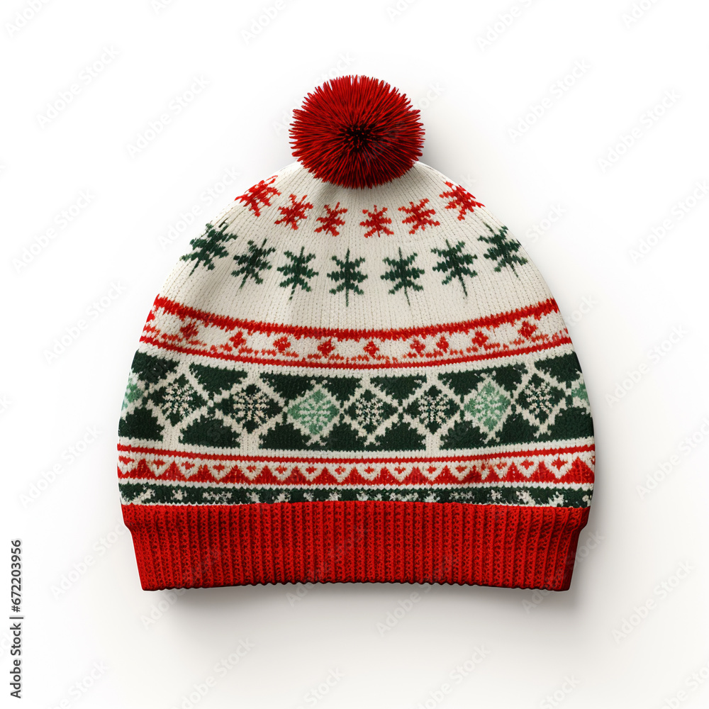 Winter bobble ski hat isolated, AI Generative. Winter bobble ski hat isolated, AI Generative.