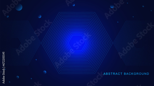 Abstract hexagon lines for modern technology concept. Digital tech, big data visualization and communication background.
