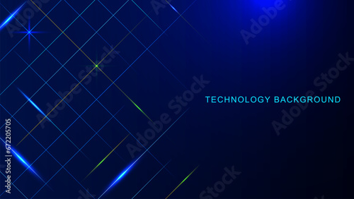 Abstract multicolor glowing lines for digital technology concept background.