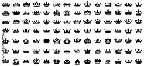 Crown set icon . Vector illustration.