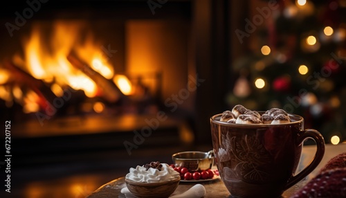 Photo of a Cozy Evening by the Fire