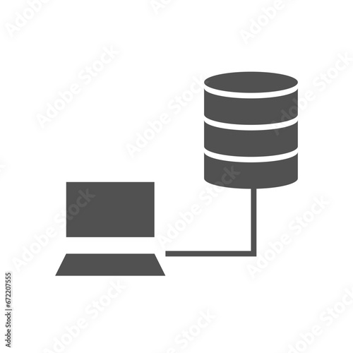 Database and server icon flat style with black color for your design