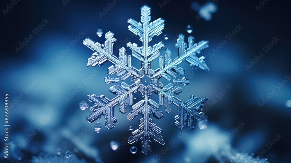 Snowflake on a dark blue background Snowflake on a dark blue background