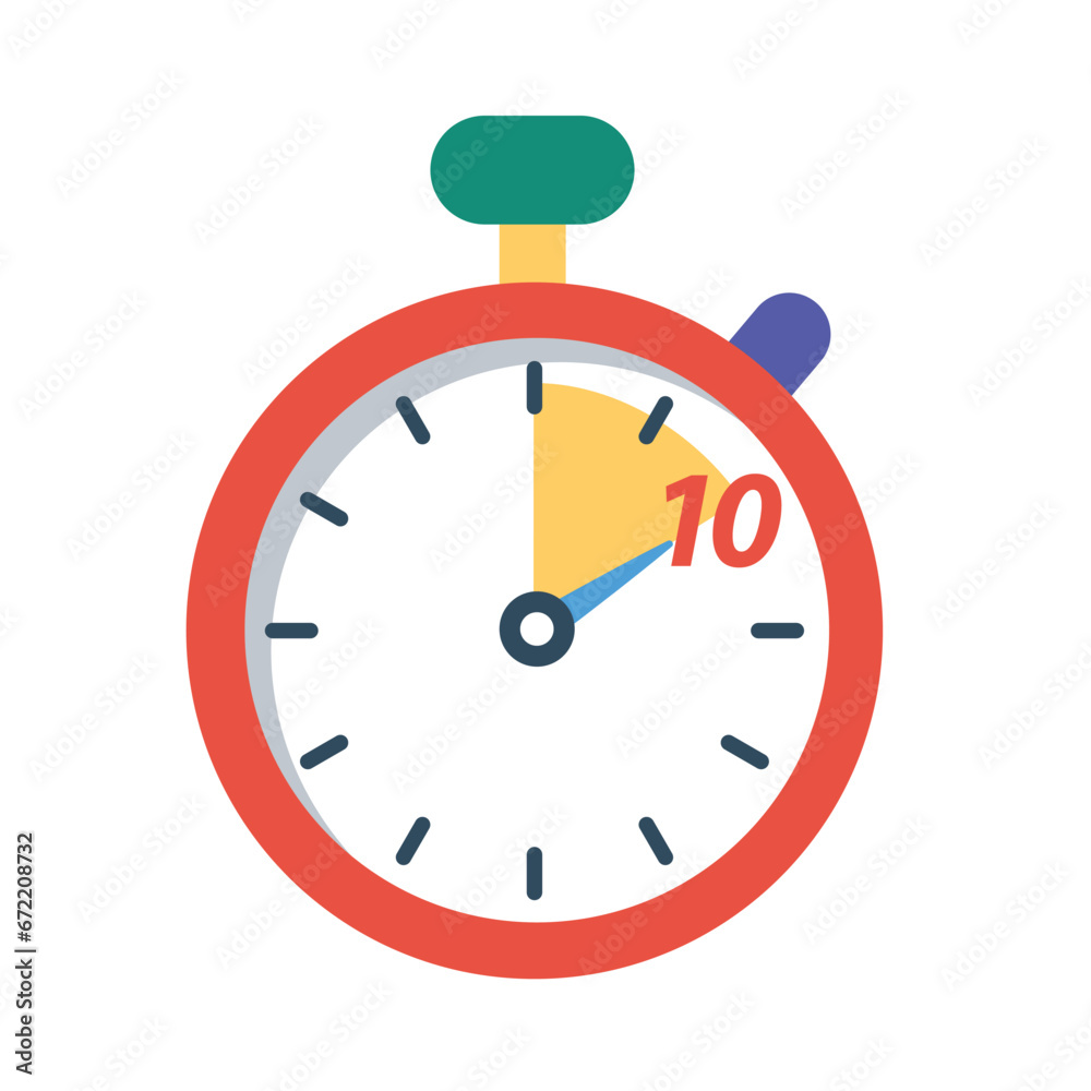 Stopwatch Reminder in 10 Minutes or Second, Clock Illustration Stopwatch Reminder in 10 Minutes or Second, Clock Illustration