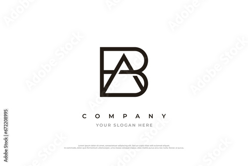 Initial Letter AB or BA Monogram Logo Design Vector Template