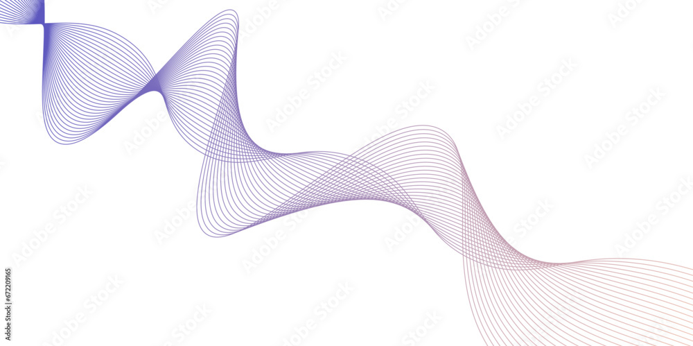 Fototapeta premium abstract red blue wave, geometric DNA texture background, Vector illustration. Wave with lines created using blend tool. Curved wavy line.