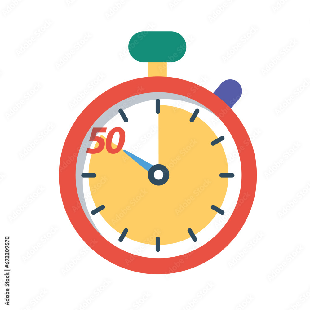 Stopwatch Reminder in 50 Minutes or Second, Clock Illustration Stopwatch Reminder in 50 Minutes or Second, Clock Illustration