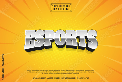 Dynamic editable text effect Esports 3d cartoon template style modren premium vector