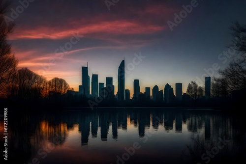 sunset over the city  Generated Ai © Sadaf