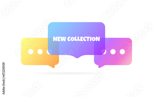 New collection bubble. Flat, color, speech bubbles, new collection sign. Vector icon Free Download New collection bubble. Flat, color, speech bubbles, new collection sign. Vector icon - GFXLoad