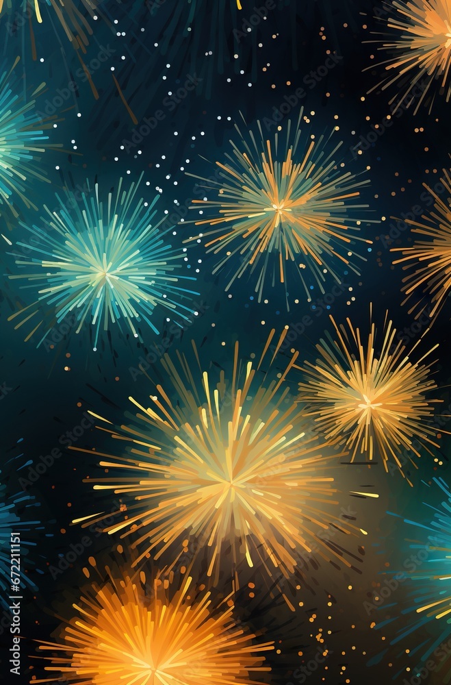 Fototapeta premium Dazzling Fireworks Lighting Up Sky