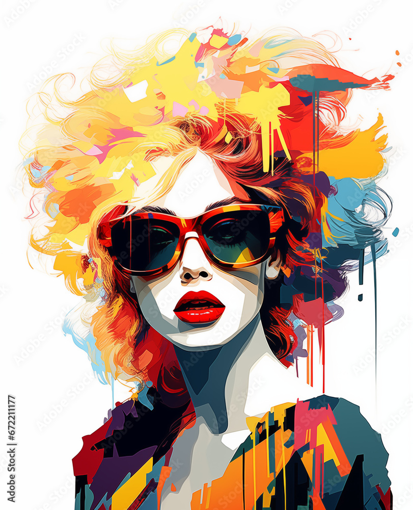 A beautiful girl of pop art style. A beautiful girl of pop art style.