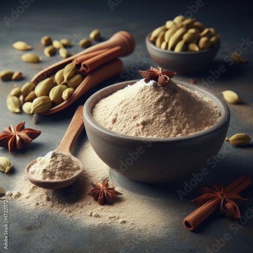 crushed  caraway with caraway ingredient background photo
