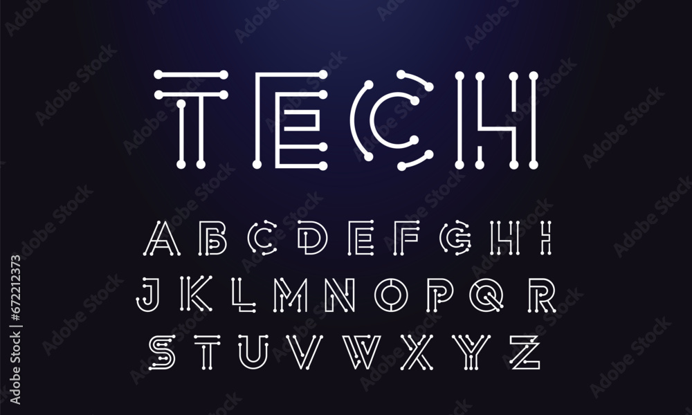 TECHNO , a modern alphabet lowercase font. minimalist typography vector illustration design - obrazy, fototapety, plakaty 