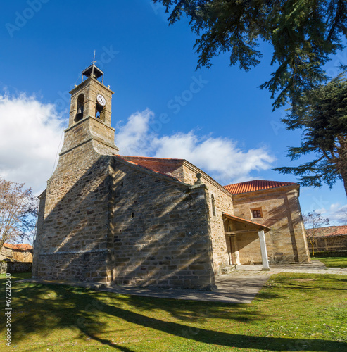 Iglesia  de la Asunción de Villardeciervos, provincia de Zamora, España photo