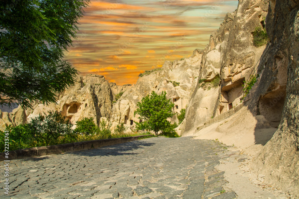 Obraz premium Göreme open air museum in the Cappadocia region of Türkiye.