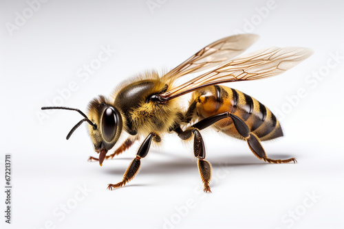 Bee, Bee Isolated In White, Bee In White Background © Lahiru Gayashan
