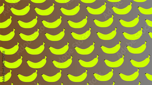 Vector banana. Bunches of fresh banana fruits isolated on white background, collection of vector illustrations