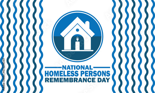 National Homeless Persons Remembrance Day. Vector illustration. Suitable for greeting card, poster and banner
