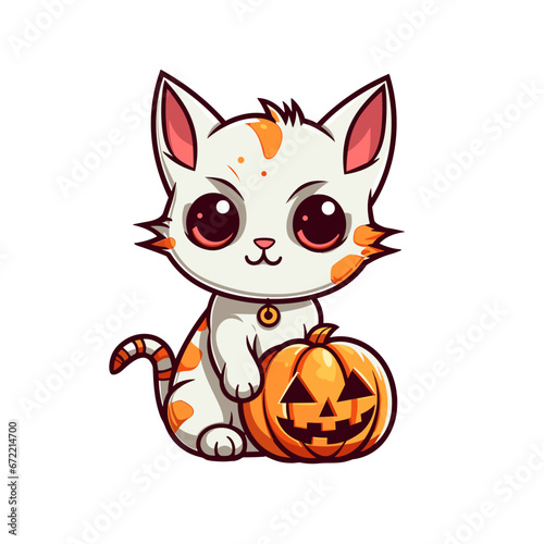 Autumn cat vector clipart. Good for fashion fabrics  children   s clothing  T-shirts  postcards  email header  wallpaper  banner  events  covers  advertising  and more.
