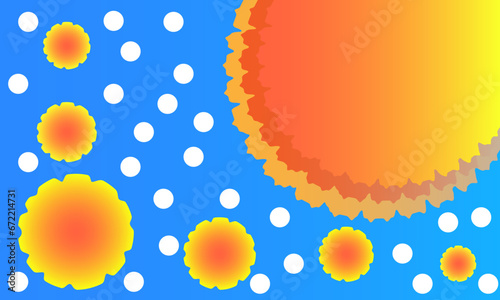 Sun sunflowers abstract background with glowing wave. Shiny moving lines design element. Modern purple blue gradient flowing wave lines. Futuristic technology concept. Vector illustration