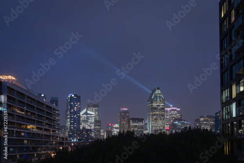Photography montreal skyline at night